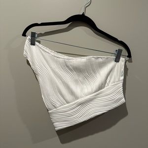 SHEIN One Shoulder Textured Crop Top